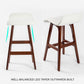 Set of 2 Cambridge Wooden Bar Stool Dining Chair Leather - White & Brown