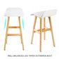 Set of 4 Belfast Wooden Bar Stool Dining Chair Leather - White