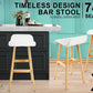 Set of 2 Cardiff Wooden Bar Stool Dining Chair Leather - White