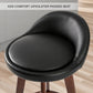 Set of 2 Coventry Wooden Bar Stool Dining Chair Leather - Black & Brown