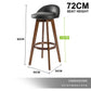 Set of 2 Coventry Wooden Bar Stool Dining Chair Leather - Black & Brown