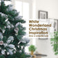 7ft 2.1m 1290 Tips Snowy Christmas Tree Xmas Pine Cones + Bauble Balls Green