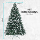 7ft 2.1m 1290 Tips Snowy Christmas Tree Xmas Pine Cones + Bauble Balls Green