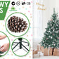 4ft 1.2m 390 Tips Snowy Christmas Tree Xmas Pine Cones Green