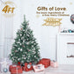 4ft 1.2m 390 Tips Snowy Christmas Tree Xmas Pine Cones Green