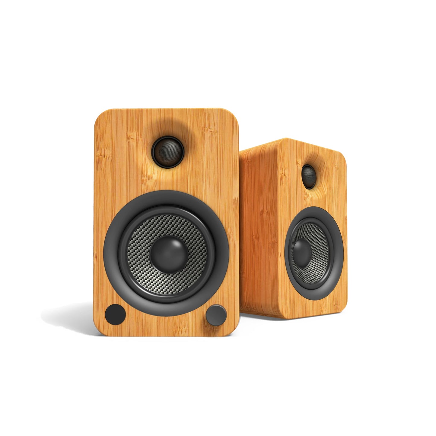 YU4 140W Powered Bookshelf Speakers With Bluetooth® And Phono Preamp - Bamboo