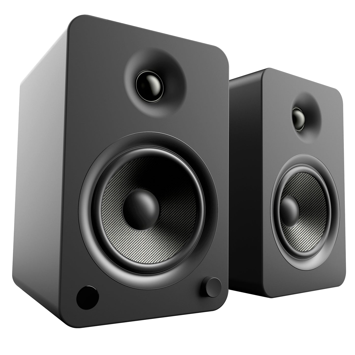 YU6 200W Powered Bookshelf Speakers With Bluetooth® And Phono Preamp - Matte Black