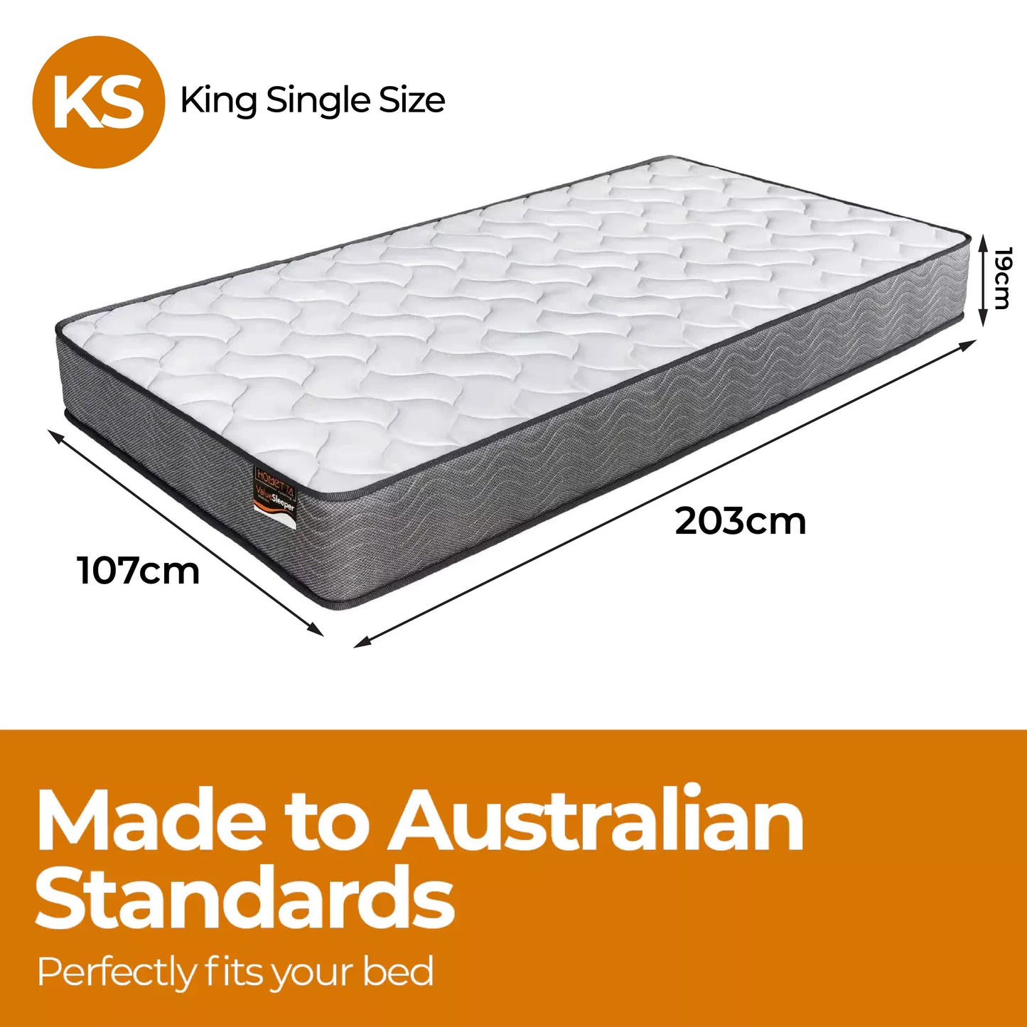 Felix 19cm 3-Zone Orthopaedic Pocket Spring Mattress - King Single