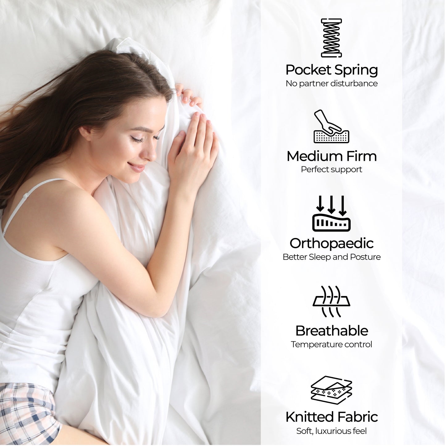 Felix 19cm 3-Zone Orthopaedic Pocket Spring Mattress - King Single