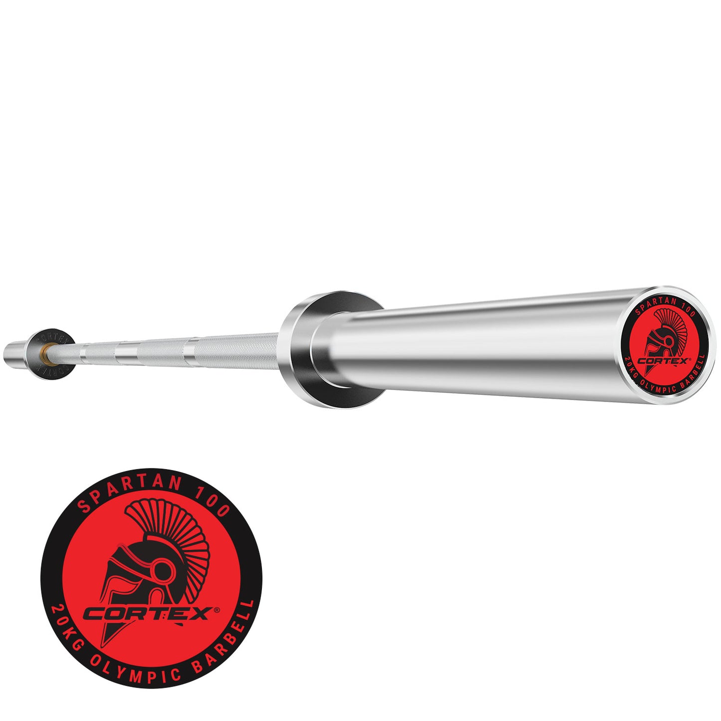 SPARTAN100 7ft 20kg Olympic Barbell with Lockjaw Collars