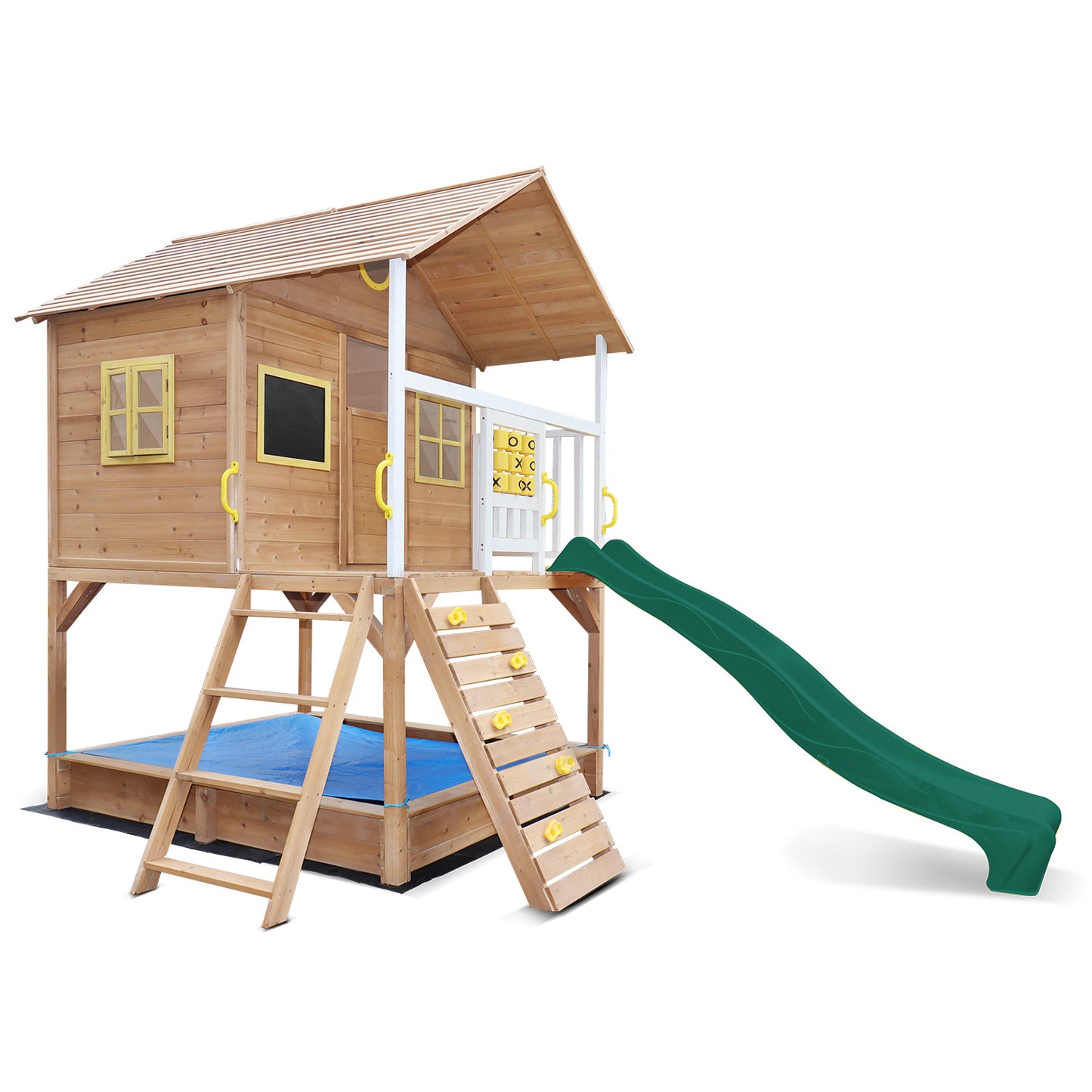 Kids Warrigal Cubby House - Green Slide