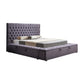 Leida Bedframe Velvet Upholstery Tufted Headboard Deep Quilting - Dark Grey King