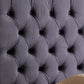 Leida Bedframe Velvet Upholstery Deep Tufted Headboard Deep Quilting - Grey Queen