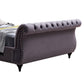 Galene Sleigh Bedframe Velvet Upholstery Tufted Headboard And Footboard Deep Quilting - Grey King