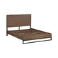 Elliana Solid Wood Acacia Veneered Steel Legs Bed Frame - Wood King