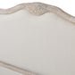 Vinka Bed Frame Fabric Linen Oak Wood Washed Finish Mattress Support - White Queen