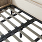 Vinka Bed Frame Fabric Linen Oak Wood Washed Finish Mattress Support - White Queen