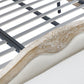 Vinka Bed Frame Fabric Linen Oak Wood Washed Finish Mattress Support - White Queen