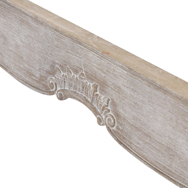 Vinka Bed Frame Fabric Linen Oak Wood Washed Finish Mattress Support - White Queen