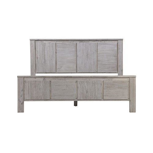 Adalyn Solid Acacia Wood Veneered Bed Frame - White Ash King