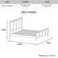 Adalyn Solid Acacia Wood Veneered Bed Frame - White Ash King