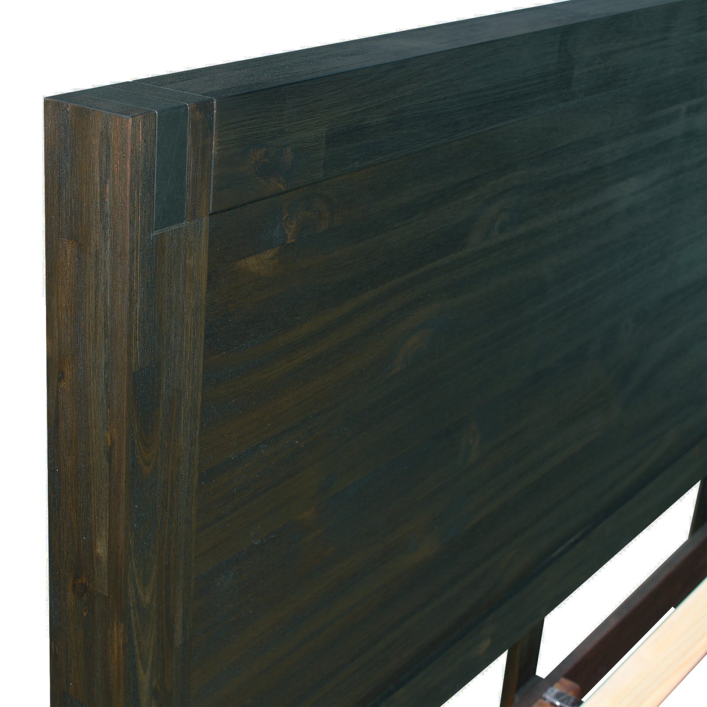 Allison Bed Frame in Solid Wood Veneered Acacia Bedroom Timber Slat - Chocolate King