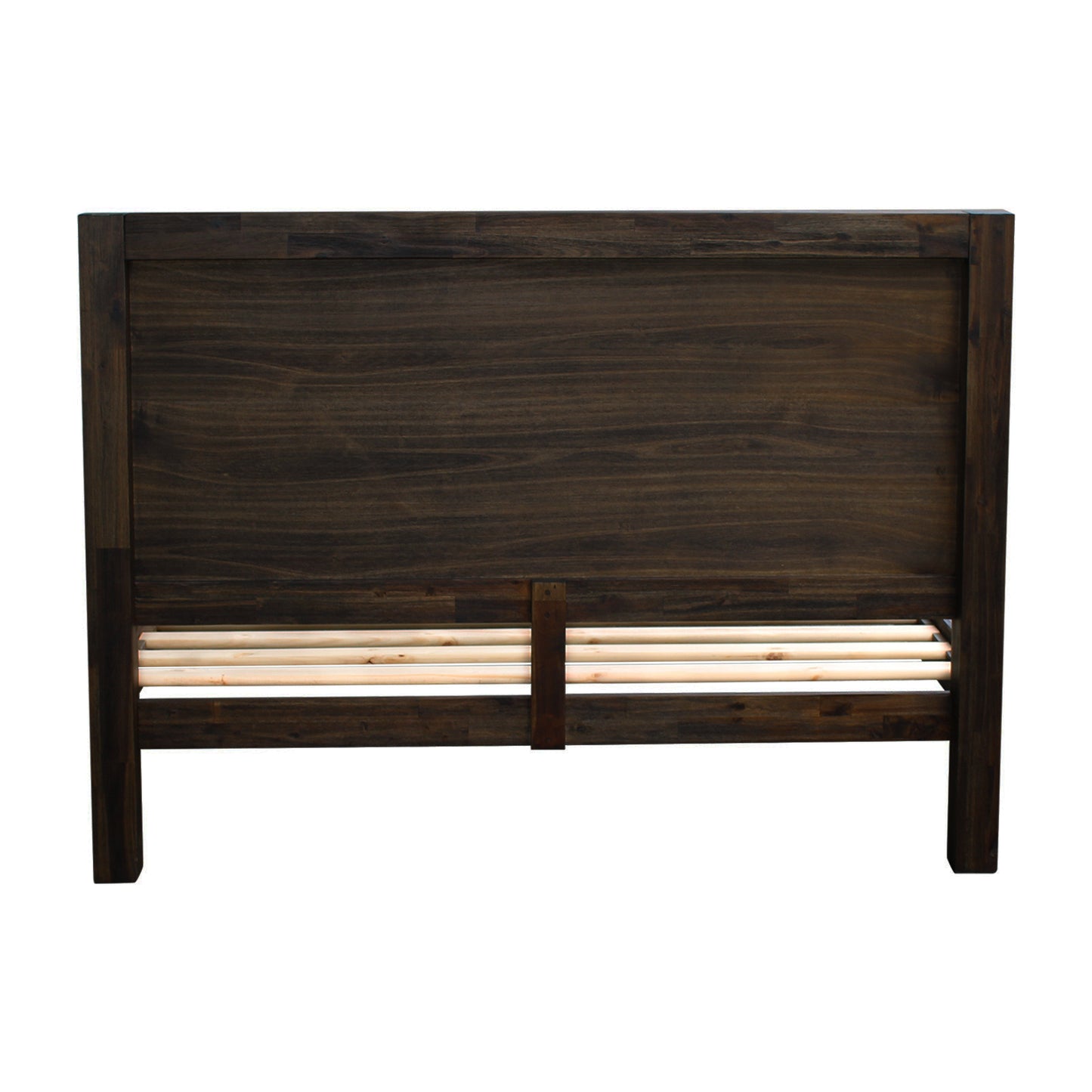 Allison Bed Frame in Solid Wood Veneered Acacia Bedroom Timber Slat - Chocolate King