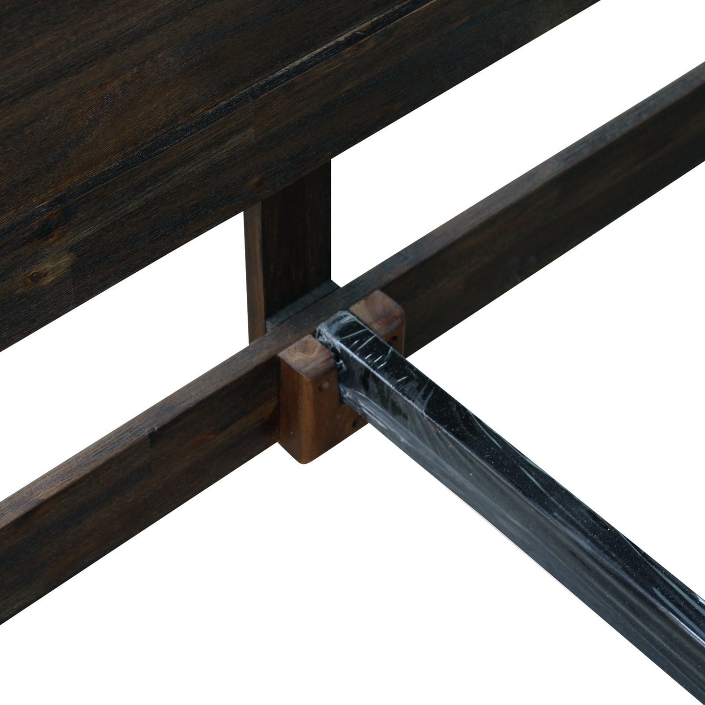 Allison Bed Frame in Solid Wood Veneered Acacia Bedroom Timber Slat - Chocolate King