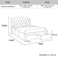 Alina Upholstery Storage Bed Frame Fabric with 2 Drawers - Navy Blue Queen