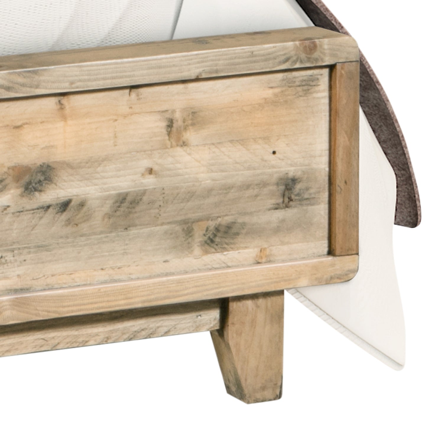 Nalini Wooden Bed Frame in Solid Wood Antique Design - Light Brown Queen