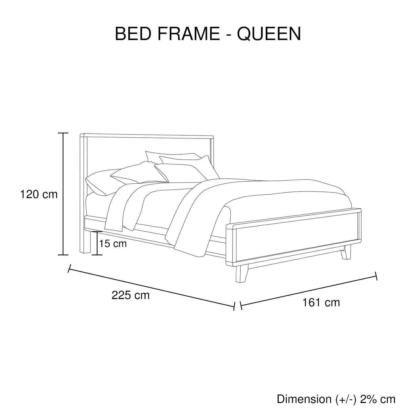 Nalini Wooden Bed Frame in Solid Wood Antique Design - Light Brown Queen