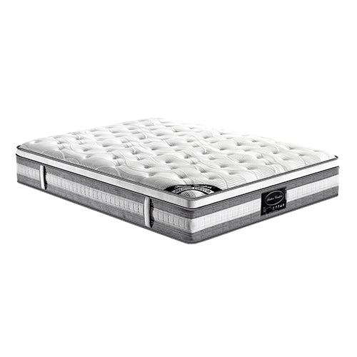 Caleb 34cm Mattress Euro Top Pocket Spring Coil with Knitted Fabric Medium Firm Thick - Queen