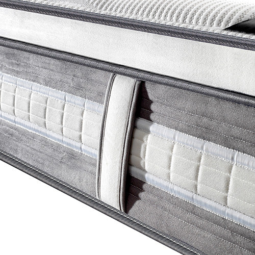 Caleb 34cm Mattress Euro Top Pocket Spring Coil with Knitted Fabric Medium Firm Thick - Queen