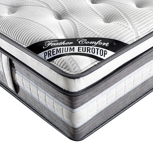 Caleb 34cm Mattress Euro Top Pocket Spring Coil with Knitted Fabric Medium Firm Thick - Single
