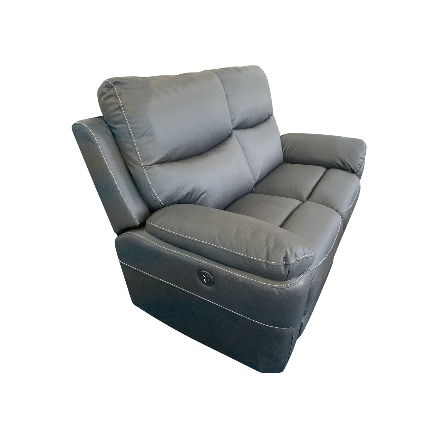 Melty 2 Seater Finest Fabric Electric Recliner Feature Multi Positions Ultra Cushioned USB Outlets - Charcoal