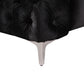 Mourd 3-Seater Sofa Classic Button Tufted Lounge Velvet Fabric with Metal Legs - Black