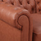 Mabel 2 Seater Sofa Lounge Chesterfield Style Button Tufted in Faux Leather - Brown