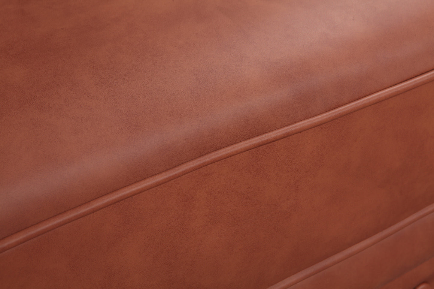 Mabel 2-Seater Sofa Lounge Button Tufted in Faux Leather - Brown