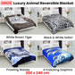 Whitney Throw Soft Blanket 800GSM Luxury Reversible Animal Mink Blanket Queen 200 x 240cm - Wolves
