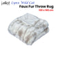 Warny Throw Soft Blanket Home Wild Cat Faux Fur Throw Rug 130 x 160cm - Ivory