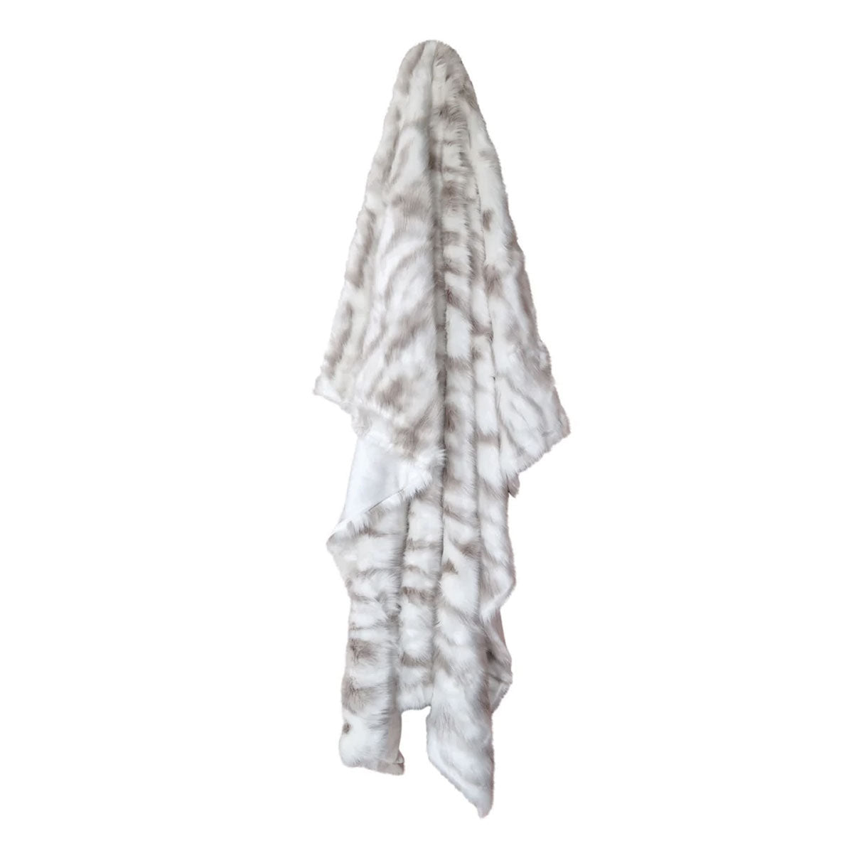 Warny Throw Soft Blanket Home Wild Cat Faux Fur Throw Rug 130 x 160cm - Ivory