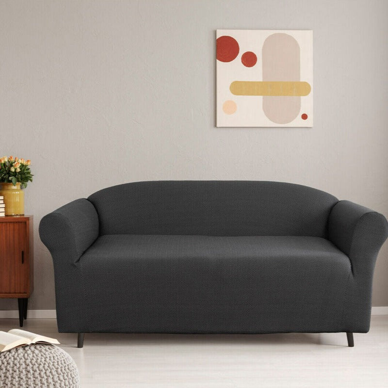 Extra-stretch Couch Cover Steel Two Seater Steel