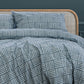 KING Printed Quilt Cover Set - Faded Indigo