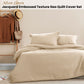 KING Linen Embossed Texture Geo Quilt Cover Set - Beige