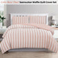 KING Seersucker Waffle Quilt Cover Set - Rose Dust