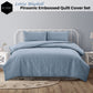 KING Pinsonic Embossed Quilt Cover Set - Bluebell