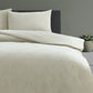 KING Embossed Vintage Washed Quilt Cover Set - Beige