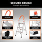3 Step Ladder Multi-Purpose Household Office Foldable Non-Slip Aluminium
