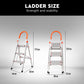 3 Step Ladder Multi-Purpose Household Office Foldable Non-Slip Aluminium