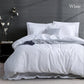 KING Luxurious Linen Cotton Quilt Cover Set - White